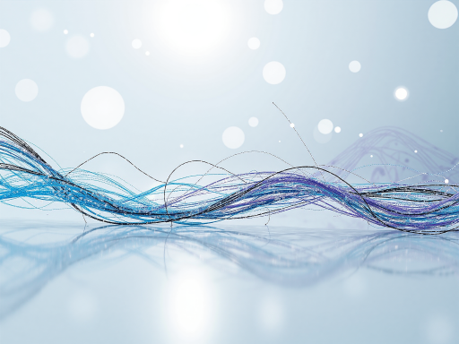 抽象概念图，蓝色线条构成网络结构，代表连接与创新，科技感强